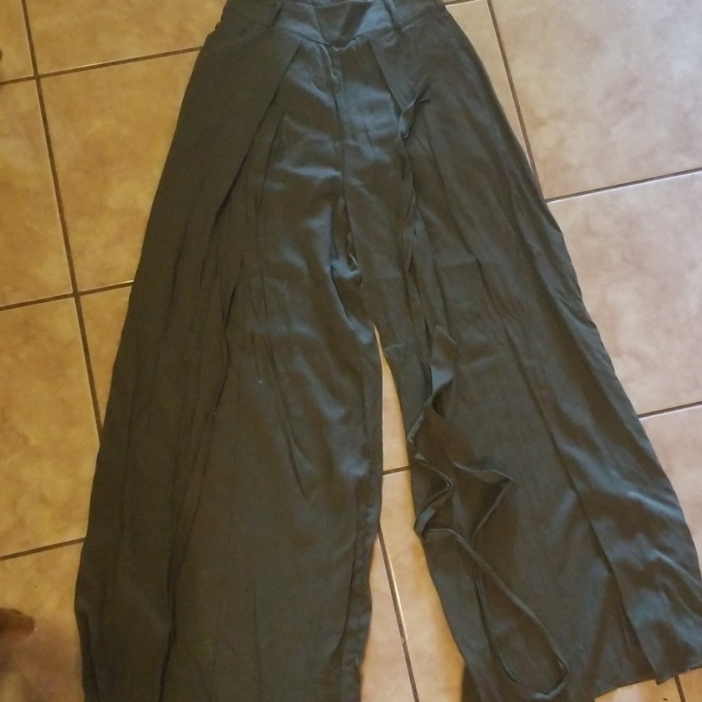 Forest green palazzo pants
